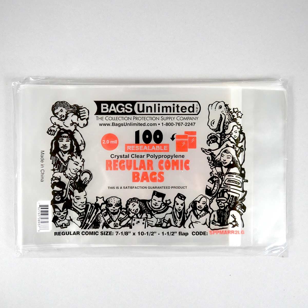 100 Pack Reseal Basic Comic Bags